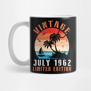 Vintage July 1962 Limited Edition Happy Birthday Papa Dad Mom Brother Sister Cousin Son 58 Years Old Mug